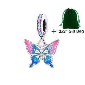 Butterfly Dangle Charm | 925 Silver | Brand New